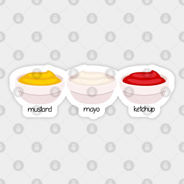 Mustard, Mayo, and Ketchup Sticker by artsylab